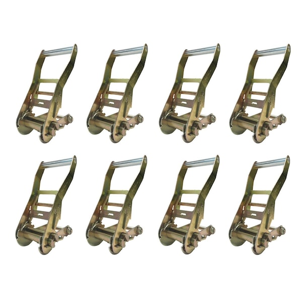 Tie 4 Safe 2" Long Handle Ratchet Buckle for Tow Truck Tow Dolly Trailer Powersports, 8PK RB01CK-52-8 - main
